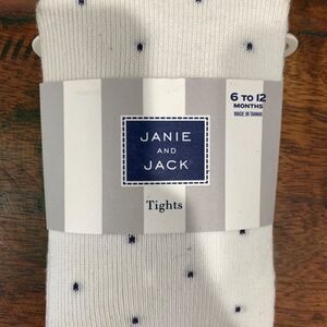 Janie and jack white tights 6-12m